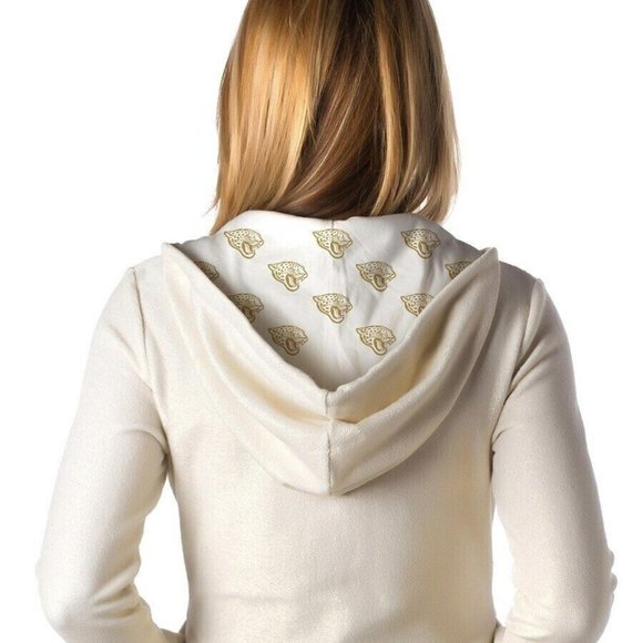 Couture Womens NFL Jacksonville Jaguars Play Action Cream Hoodie New XS - Picture 2 of 8